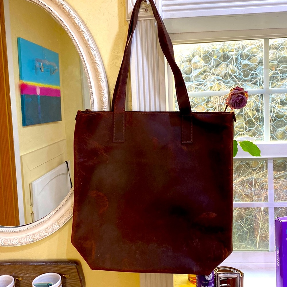 Leather Dark brown Rachel Tote - Picture 2 of 6
